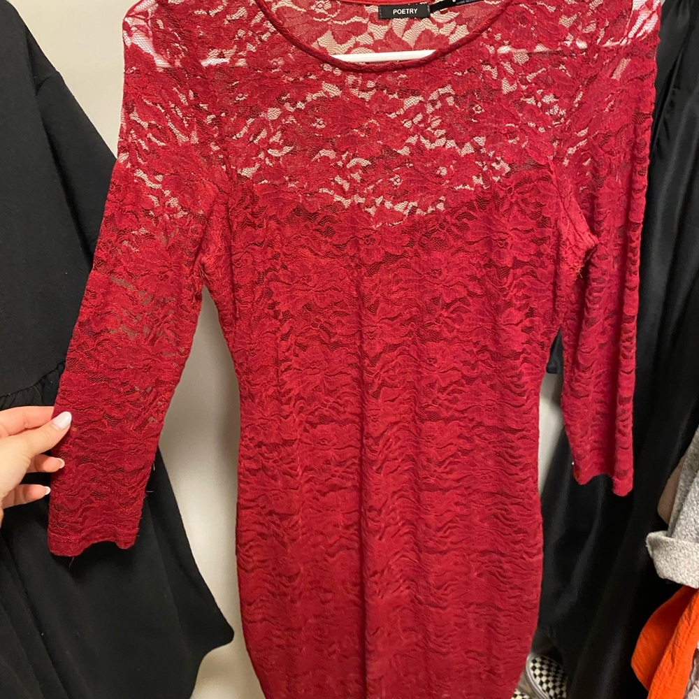 Tight red dress